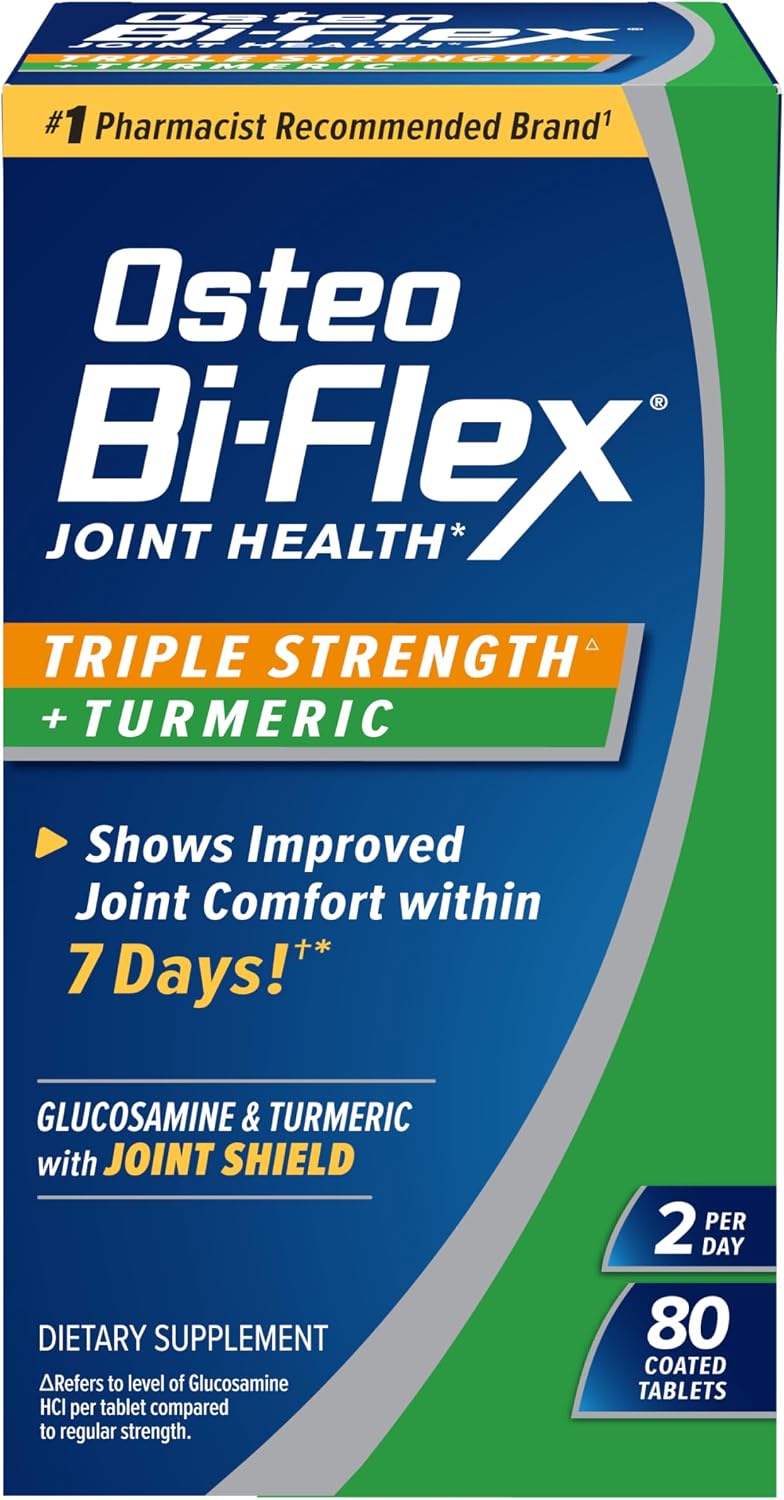 Osteo Bi-Flex Glucosamine Triple Strength Plus Turmeric 80 Coated Tablets