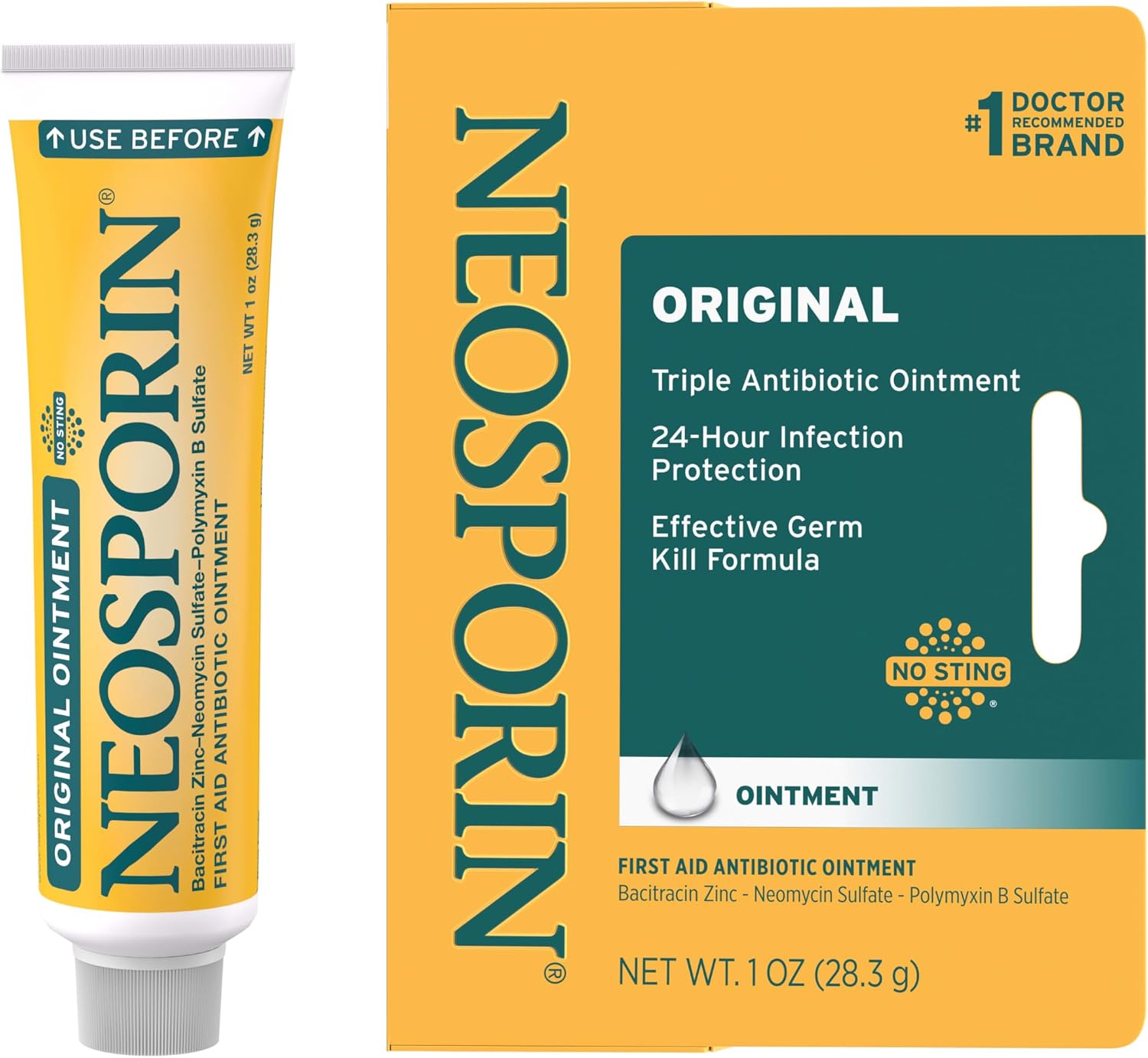 Neosporin Original First Aid Antibiotic Bacitracin Ointment, 1 oz
