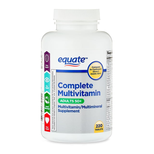 Equate Complete Multivitamin, Adults 50+, 220 Count