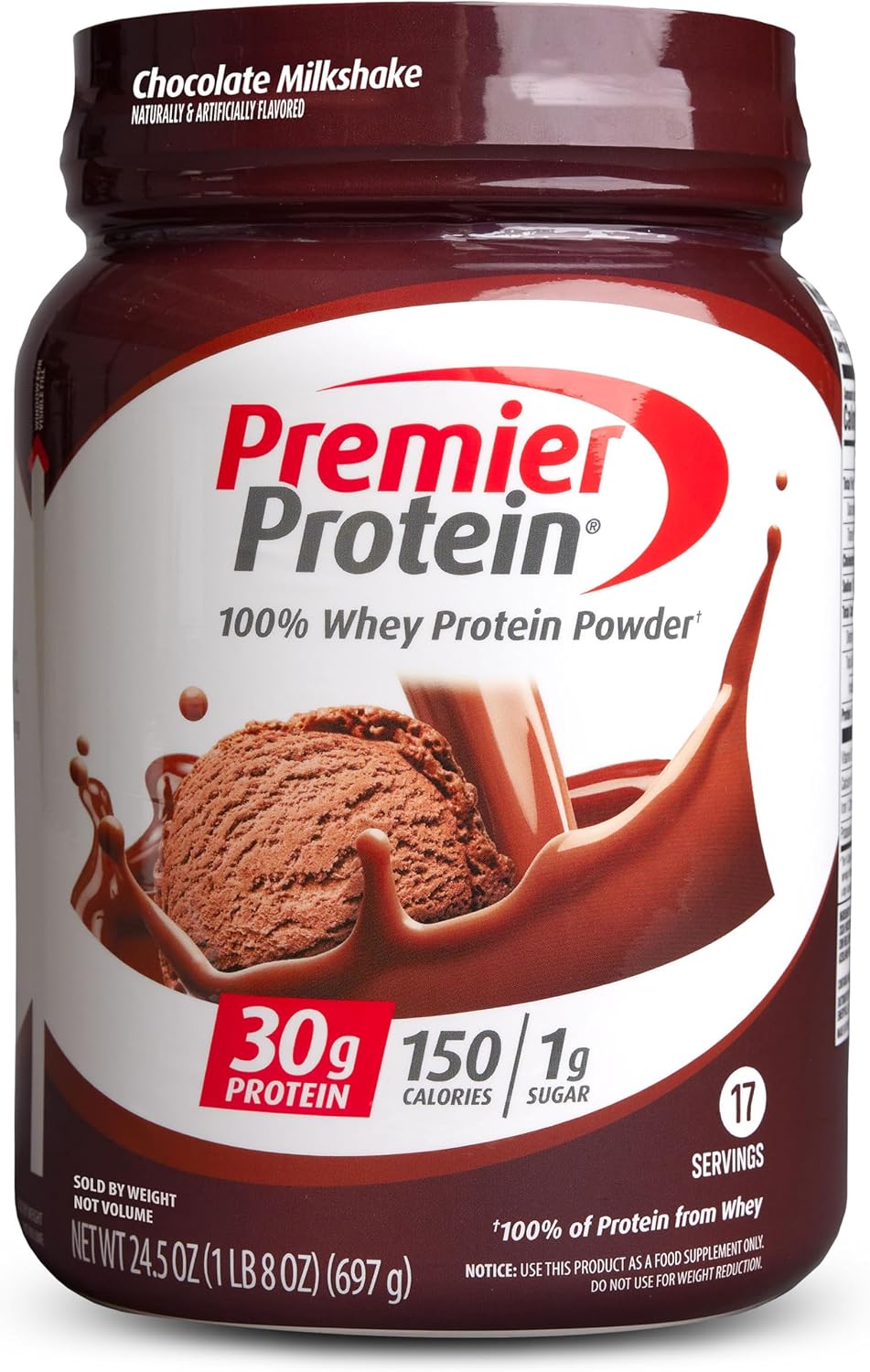 Premier Protein Powder, Chocolate Milkshake, 30g Protein, 24.5 Oz.