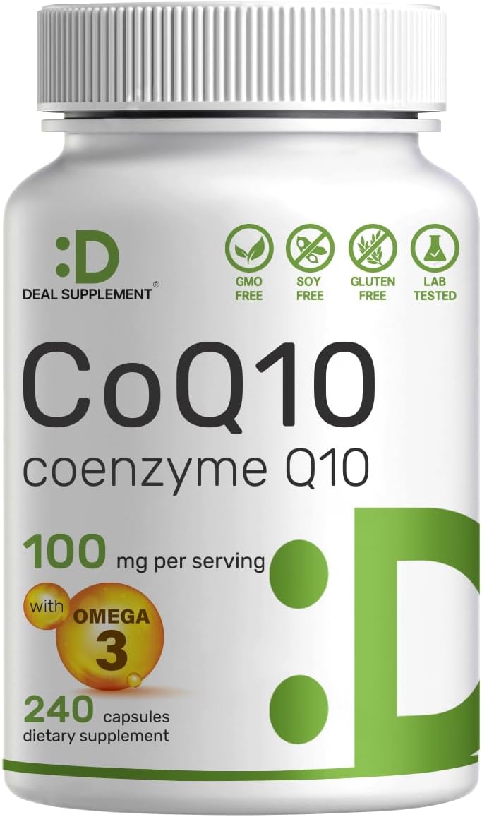 Deal Supplement CoQ10 100mg with Omega 3 100mg, 240 Capsules