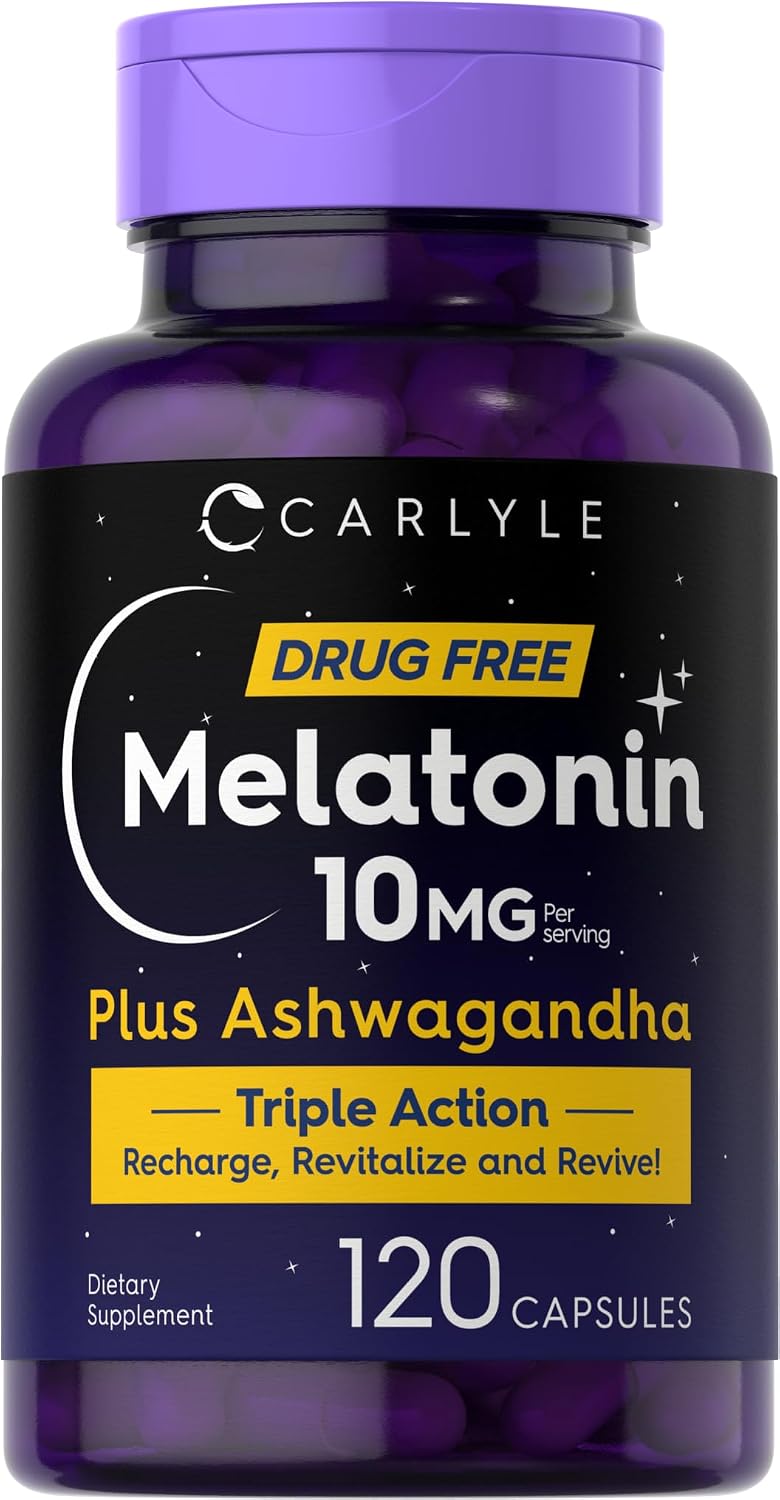 Carlyle Melatonin 10mg with Ashwagandha 120 Capsules