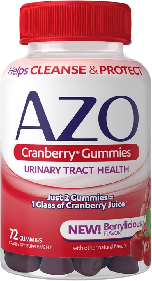 AZO Cranberry Urinary Tract Gummies Dietary Supplement Non-GMO, 72 Gummies