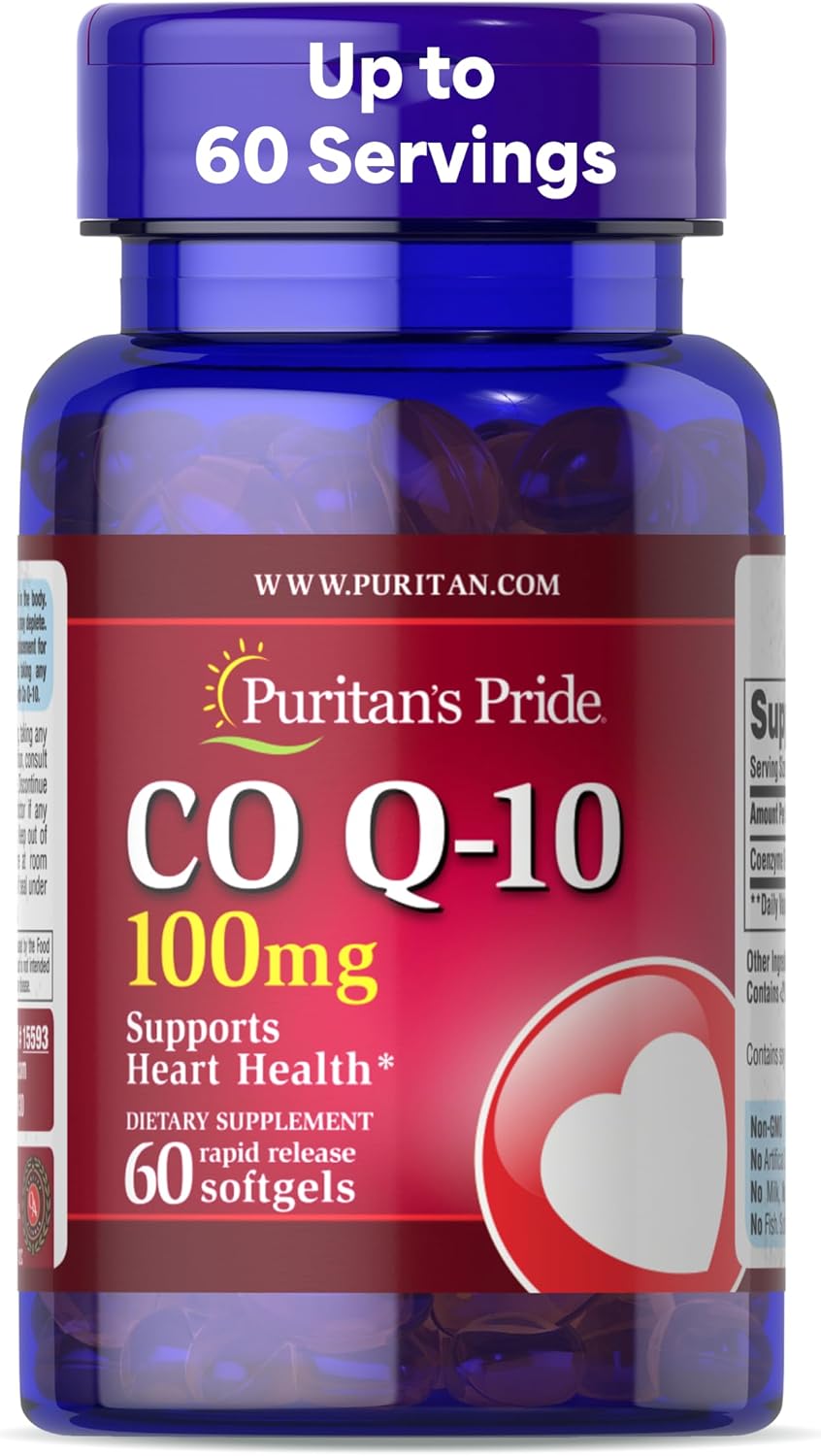 Puritan's Pride Coenzyme CoQ10 100mg - 60 Rapid Release Softgels
