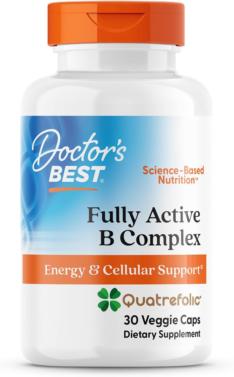 Doctor's Best Fully Active B Complex, Energy & Cellular Support, 30 Veggie Caps