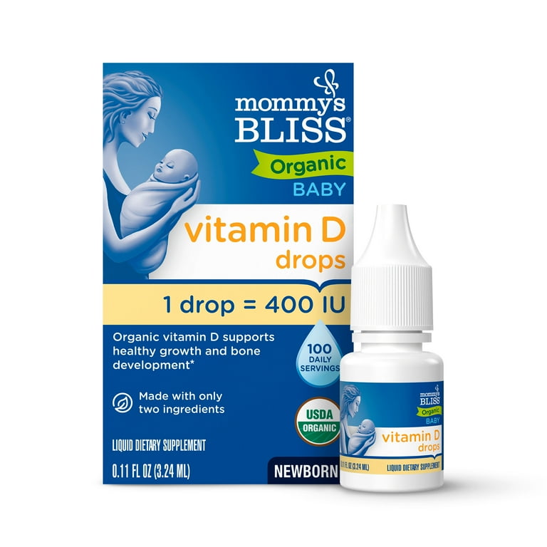 Mommy's Bliss Vitamin D, Organic Drops, Newborn +, 0.11 fl oz (3.24 ml)