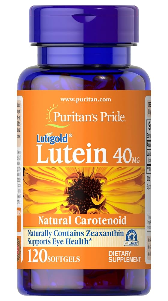 Puritan's Pride Premium Lutigold Lutein Carotenoid 40mg with Zeaxanthin, 120 Softgels