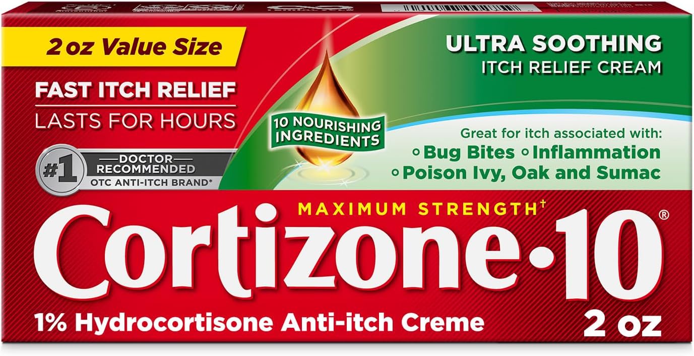 Cortizone-10 Maximum Strength Ultra Soothing Itch Relief Cream, 1% Hydrocortisone, 2 oz