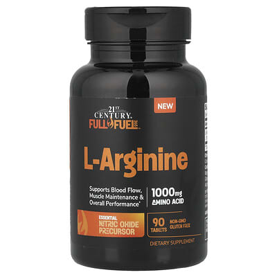 21st Century L-Arginine, Full Fuel 365™, 1,000 mg 90 Tablets