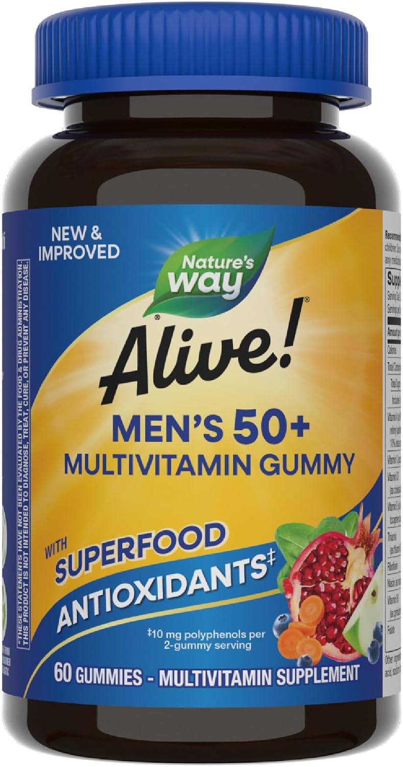 Nature's Way Alive! Men’s 50+ Daily Gummy Multivitamins 60 Gummies