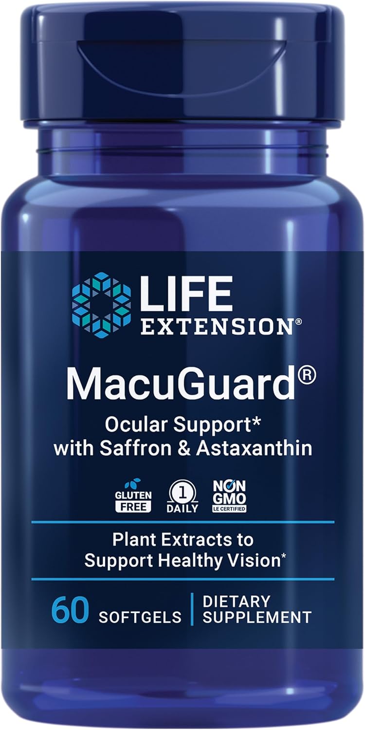 Life Extension MacuGuard Ocular Support with Saffron & Astaxanthin 60 softgels