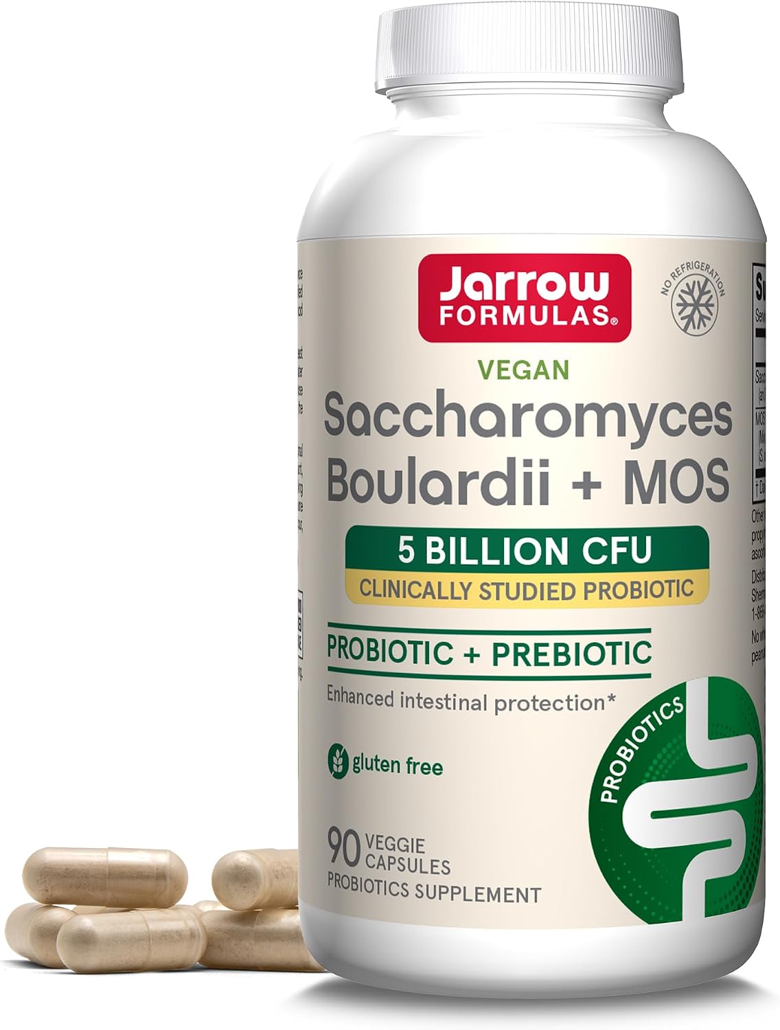 Jarrow Formulas Saccharomyces Boulardii Probiotics + MOS 5 Billion CFU Probiotic - 90 caps