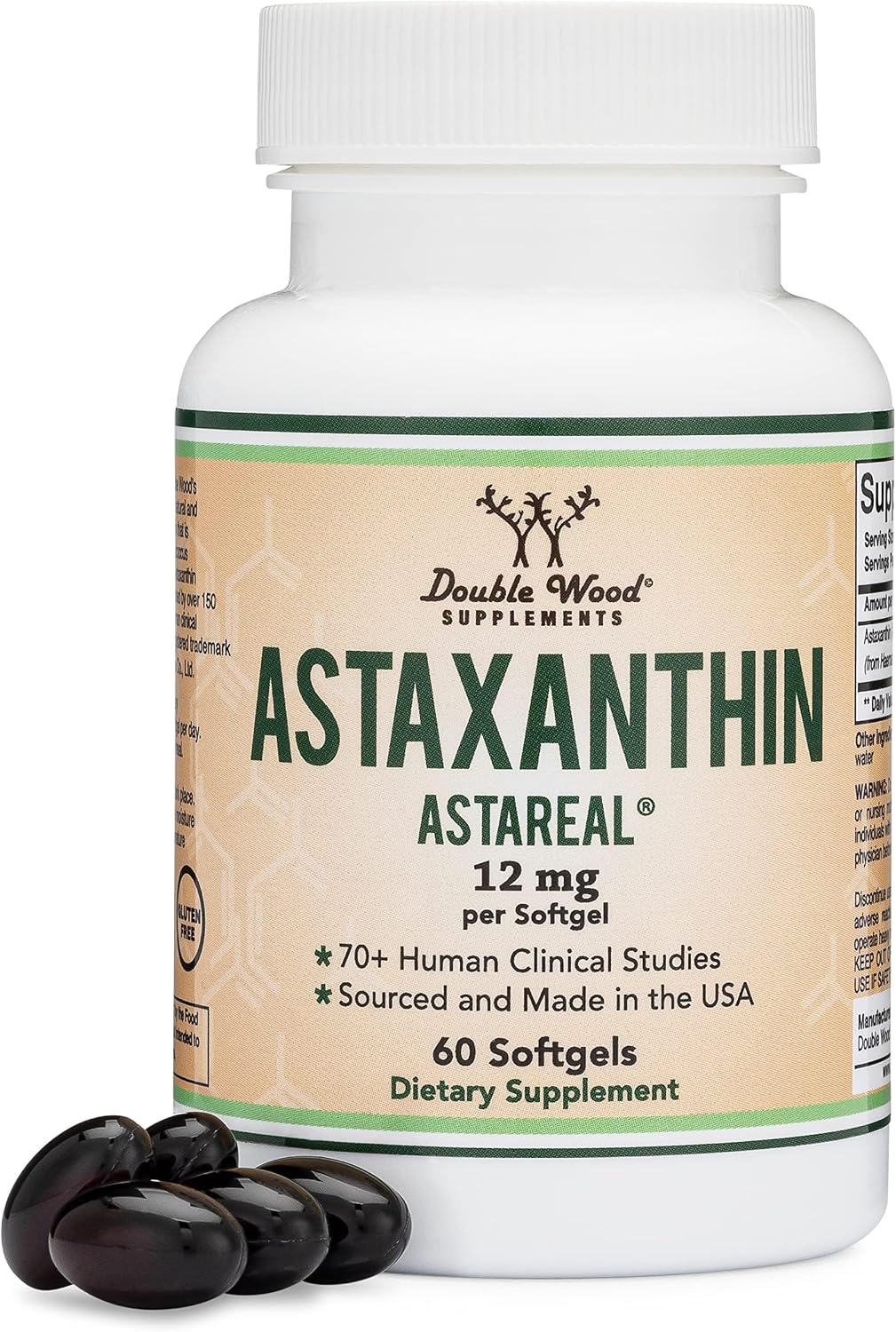 Double Wood Astaxanthin 12mg 60 Softgels