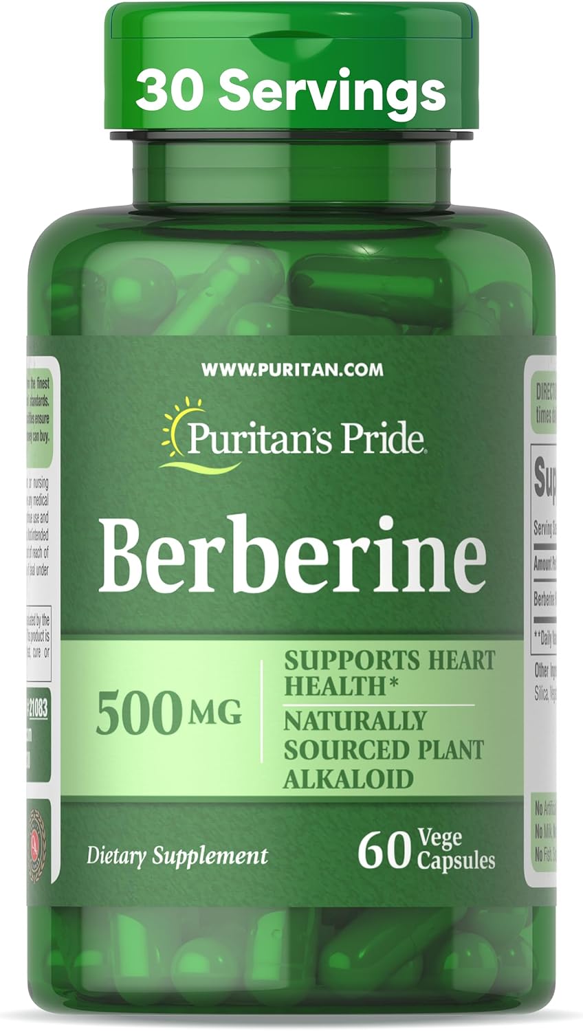 Puritan's Pride Berberine 500 mg, 60 Capsules