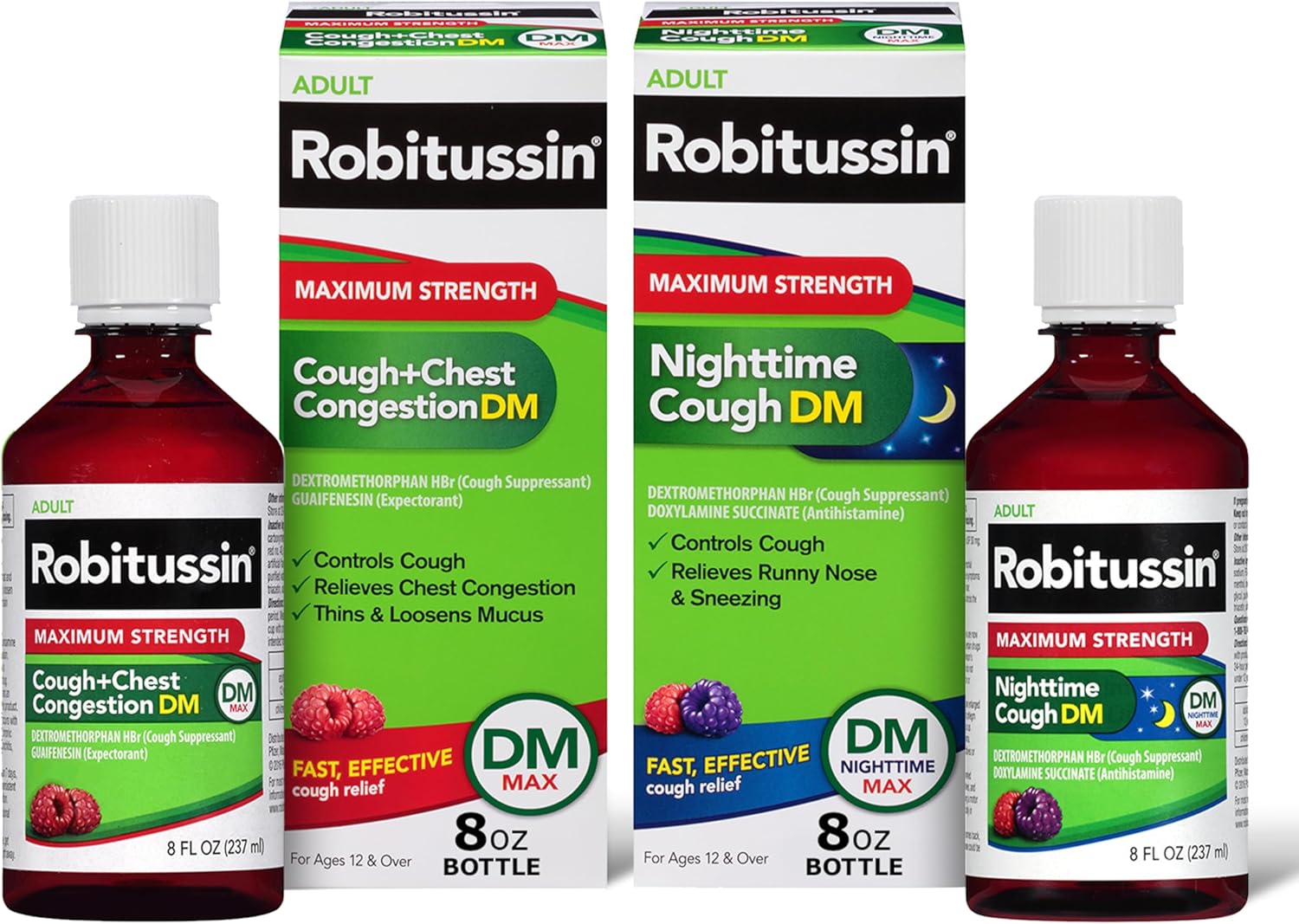 Robitussin DM Max Cough Plus Chest Congestion, 8 Fl oz
