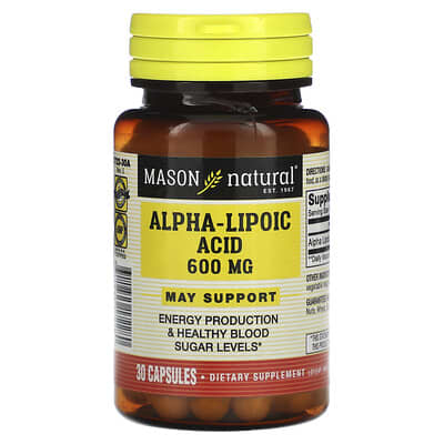Mason Natural Alpha Lipoic Acid, 600 mg, 30 Capsules