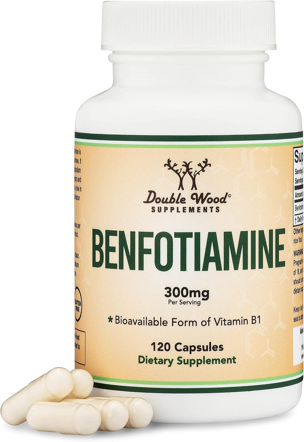 Double Wood Benfotiamine 300mg Servings 120 Capsules