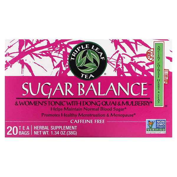 Triple Leaf Tea, Sugar Balance, & Women's Tonic, 20 Tea Bags, 1.34 oz (38 g)