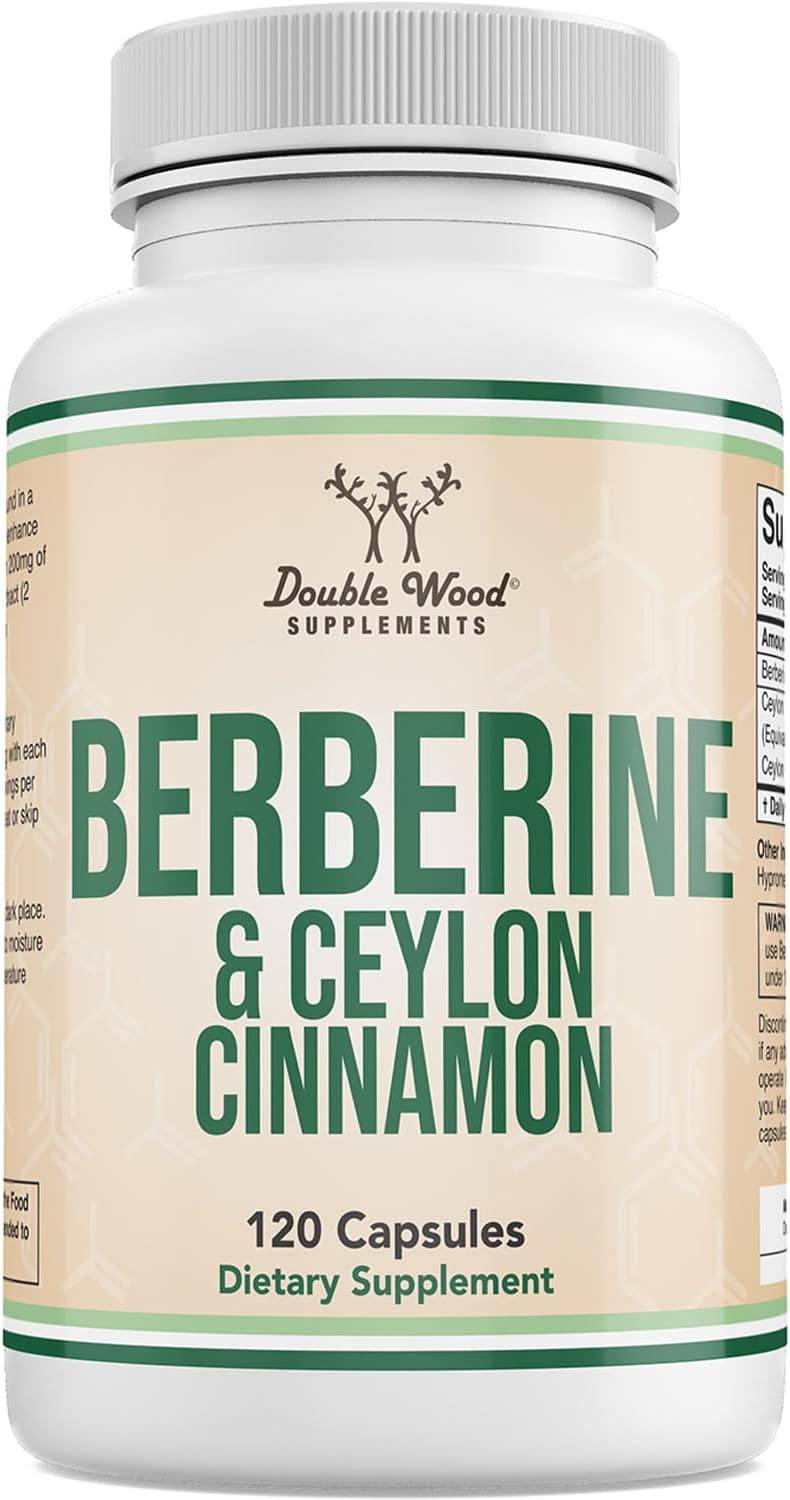 Double Wood Berberine with Ceylon Cinnamin 500mg, 60 Capsules