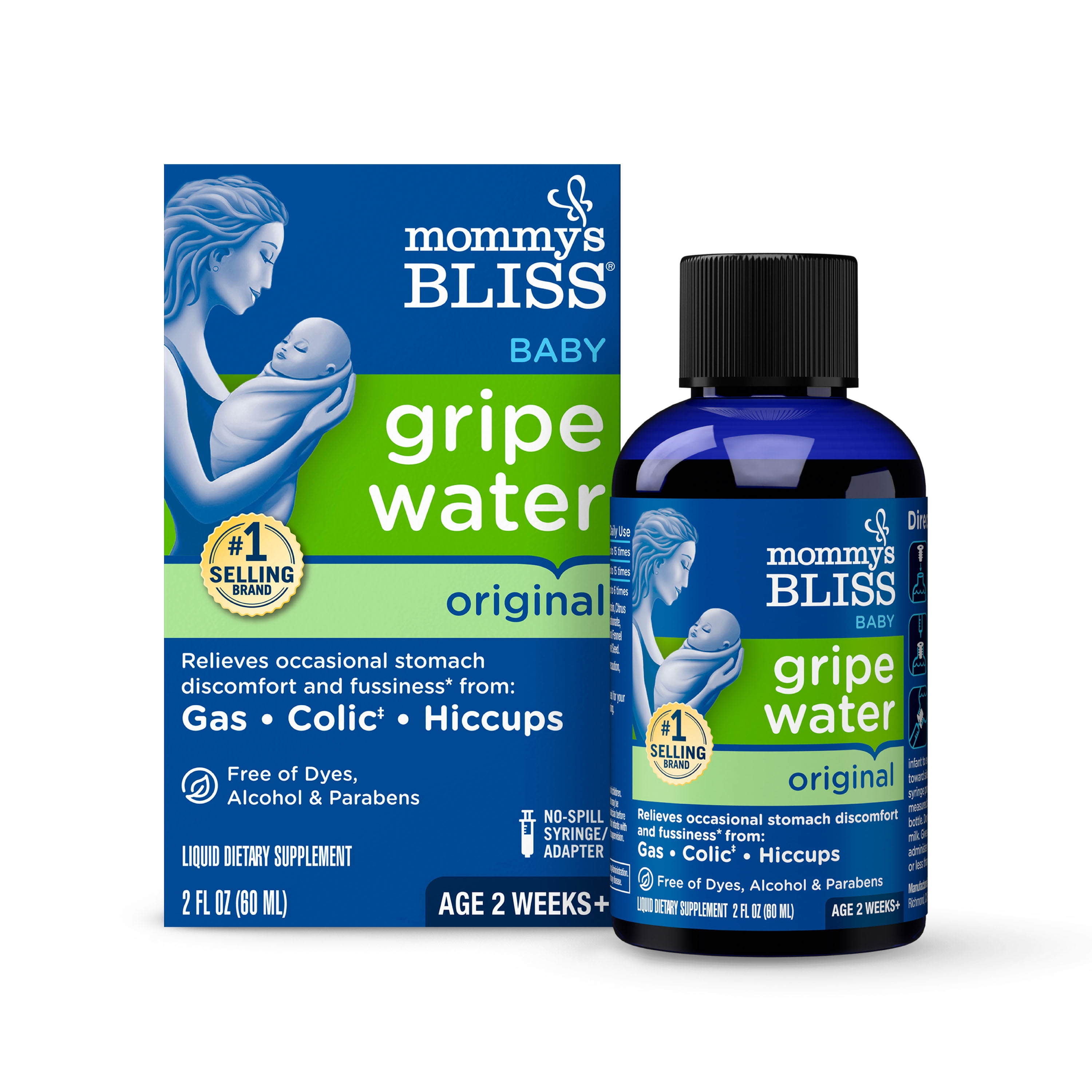 Mommy's Bliss Gripe Water Original, Relieves Stomach and Gas Discomfort, 2 fl oz