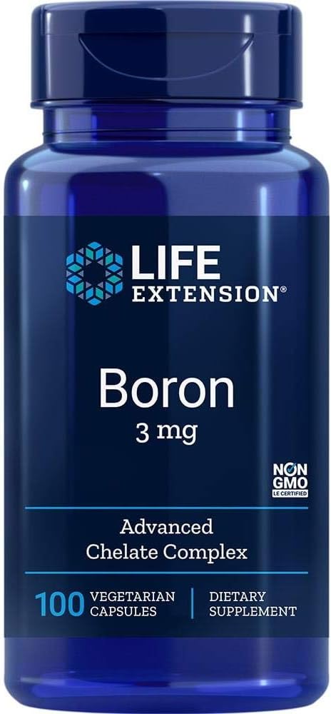 Life Extension Boron 3 mg With Riboflavin (Vitamin B2) – 100 Vegetarian Capsules