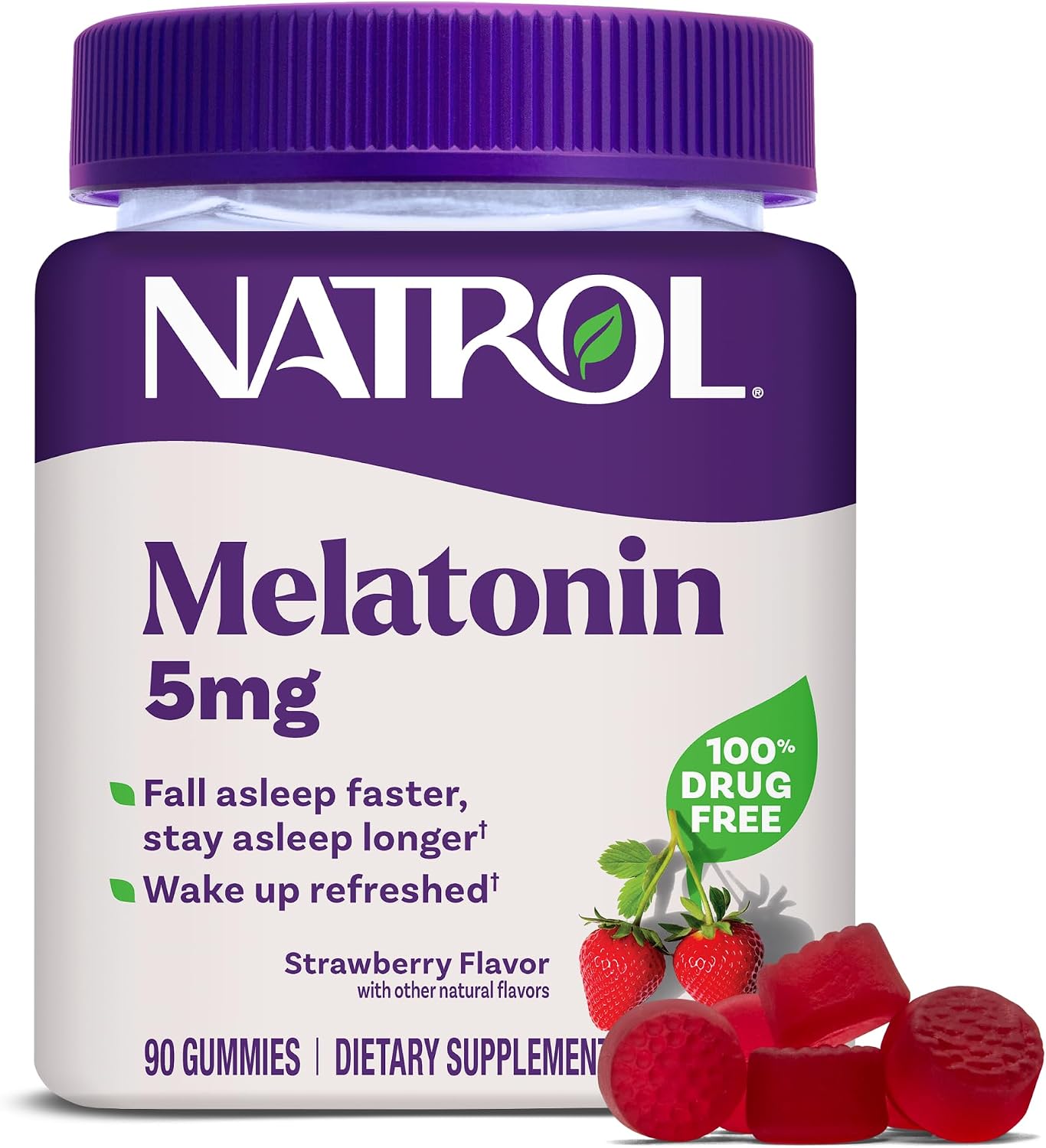 Natrol Melatonin 5mg, 90 Strawberry-Flavored Gummies