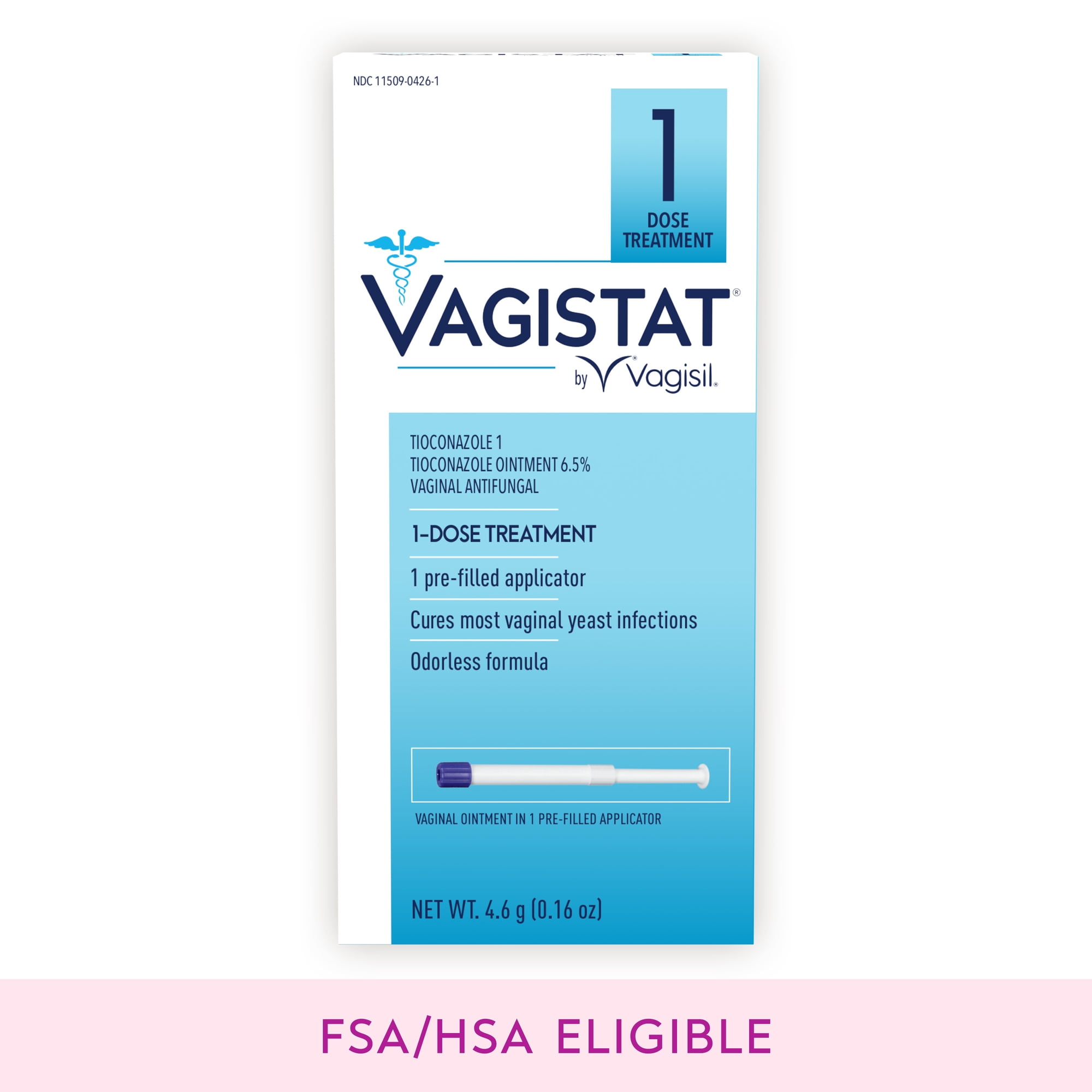 Vagistat 1 Day Single-Dose Yeast Infection Treatment for Women (1 Pre-Filled Vaginal Applicator)