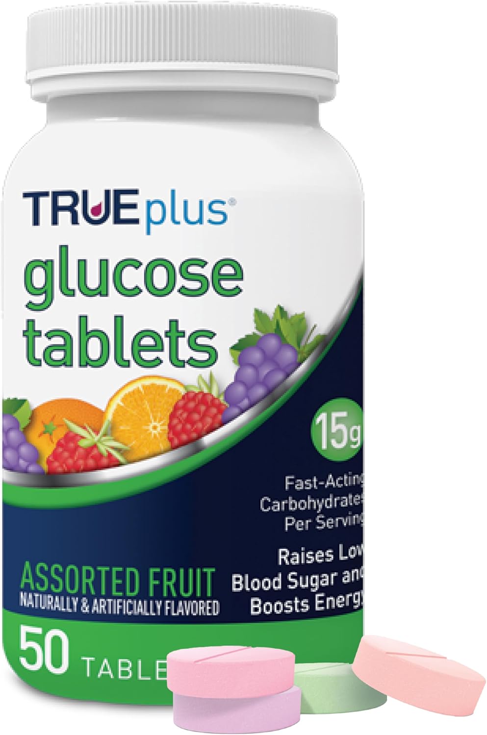 TRUEplus® Glucose Tablets, Assorted Flavor - 50 Tablets