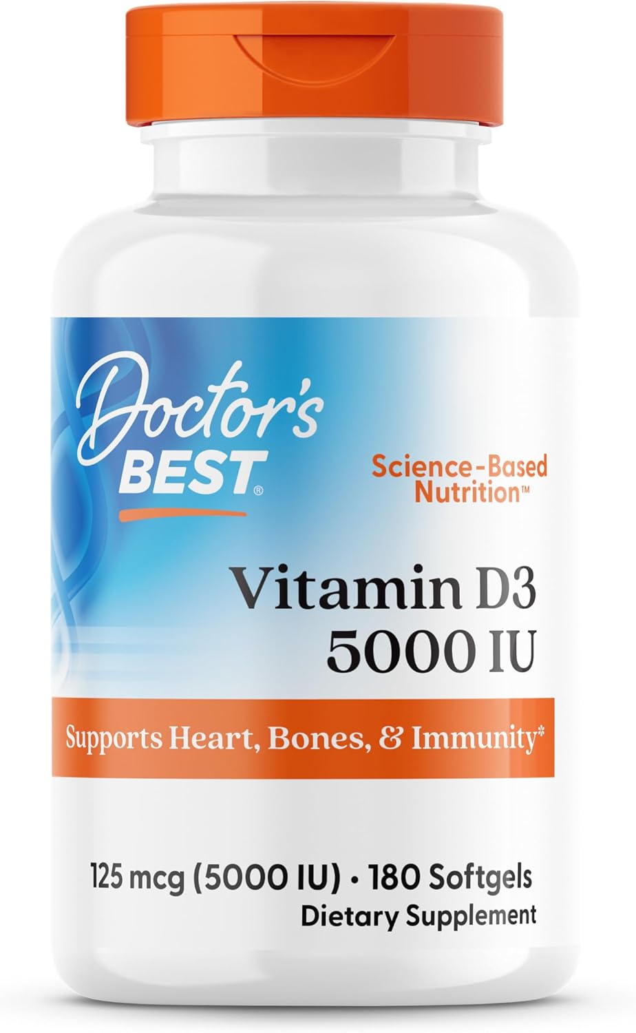Doctor's Best Vitamin D3 5000IU, 180 Count