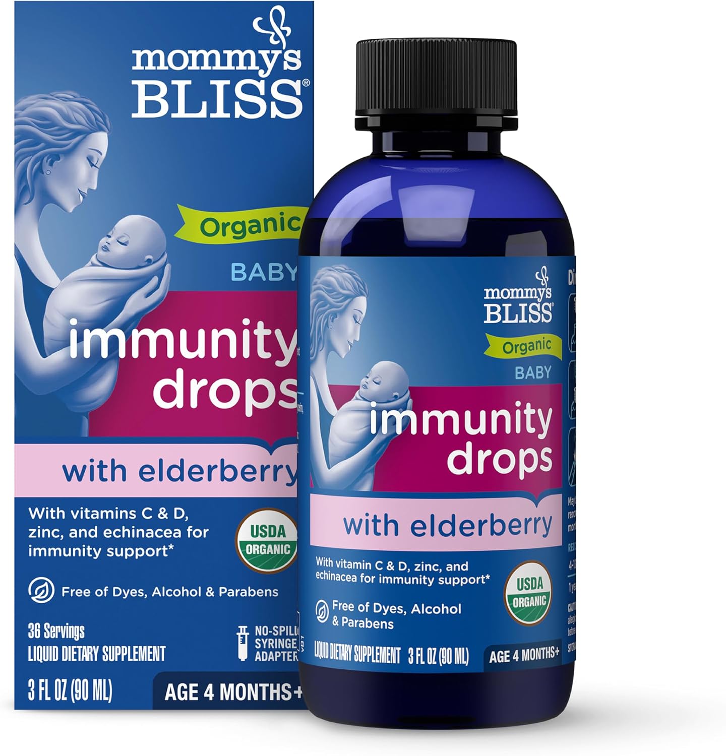 Mommy's Bliss Organic Kid's Immunity drops with Elderberry, 3 Fl Oz