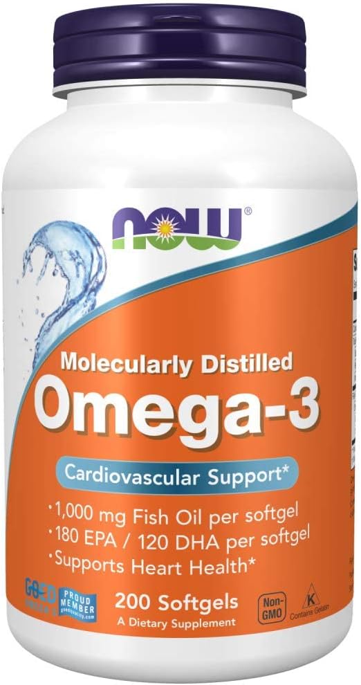 NOW Foods Omega-3 Fish Oil 180 EPA / 120 DHA, 200 Softgels
